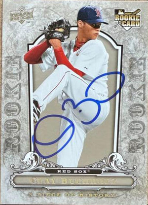 Clay Buchholz Signed 2008 Upper Deck A Piece of History Baseball Card - Boston Red Sox #106 ROO