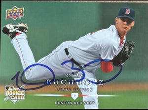 Clay Buchholz Signed 2008 Upper Deck First Edition Baseball Card - Boston Red Sox #259