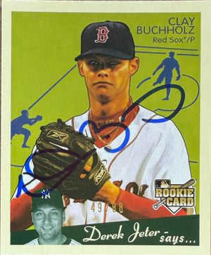 Clay Buchholz Signed 2008 Upper Deck Goudey Mini Green Backs Baseball Card - Boston Red Sox #27 SN88