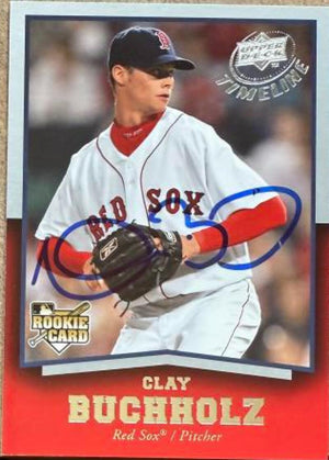 Clay Buchholz Signed 2008 Upper Deck Timeline Baseball Card - Boston Red Sox #53