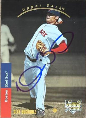 Clay Buchholz Signed 2008 Upper Deck Timeline Baseball Card - Boston Red Sox #315 1993 UD SP style