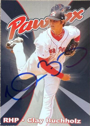 Clay Buchholz Signed 2007 Choice Baseball Card - Pawtucket Red Sox #4