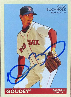 Clay Buchholz Signed 2009 Upper Deck Goudey Baseball Card - Boston Red Sox #35