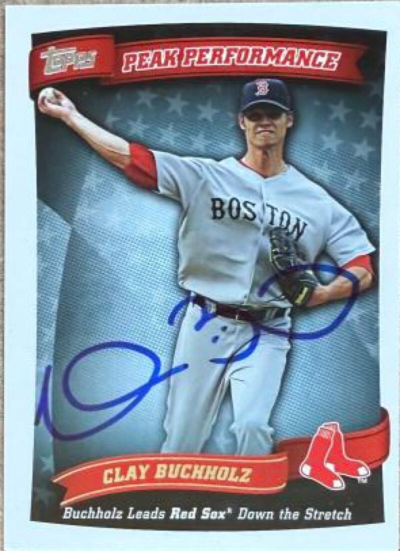 Clay Buchholz Signed 2010 Topps Peak Performance Baseball Card - Boston Red Sox #PP-63