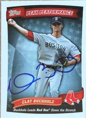 Clay Buchholz Signed 2010 Topps Peak Performance Baseball Card - Boston Red Sox #PP-63