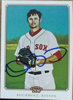 Clay Buchholz Signed 2010 Topps 206 Baseball Card - Boston Red Sox #76