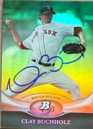 Clay Buchholz Signed 2011 Bowman Platinum Baseball Card - Boston Red Sox #40