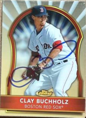 Clay Buchholz Signed 2011 Topps Finest Baseball Card - Boston Red Sox #23