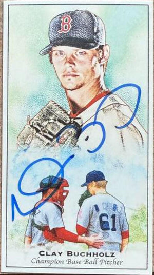 Clay Buchholz Signed 2011 Topps Mini Kimball Champions Baseball Card - Boston Red Sox #KC-6