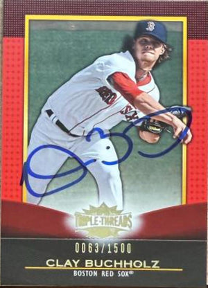 Clay Buchholz Signed 2011 Topps Triple Threads Baseball Card - Boston Red Sox #93 SN1500