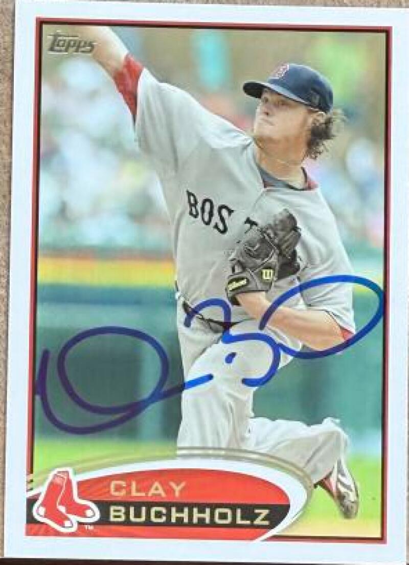 Clay Buchholz Signed 2012 Topps Baseball Card - Boston Red Sox #247
