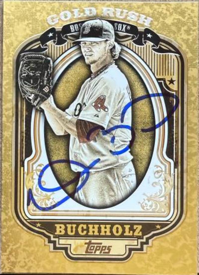 Clay Buchholz Signed 2012 Topps Gold Rush Wrapper Redemption (Series 1) Baseball Card - Boston Red Sox #87