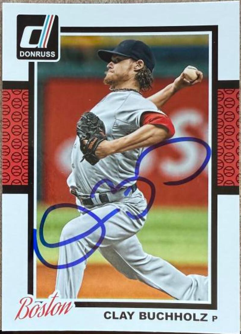 Clay Buchholz Signed 2014 Donruss Baseball Card - Boston Red Sox #270