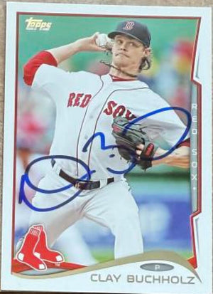 Clay Buchholz Signed 2014 Topps Baseball Card - Boston Red Sox #53