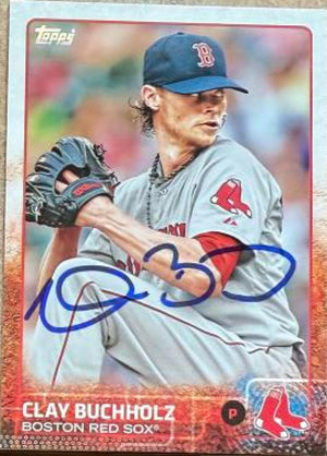 Clay Buchholz Signed 2015 Topps Baseball Card - Boston Red Sox #211