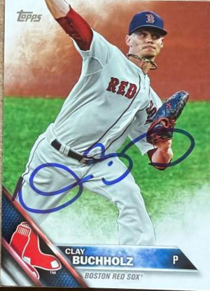 Clay Buchholz Signed 2016 Topps Baseball Card - Boston Red Sox #77