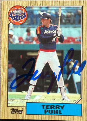 Terry Puhl Signed 1987 Topps TIFFANY Baseball Card - Houston Astros
