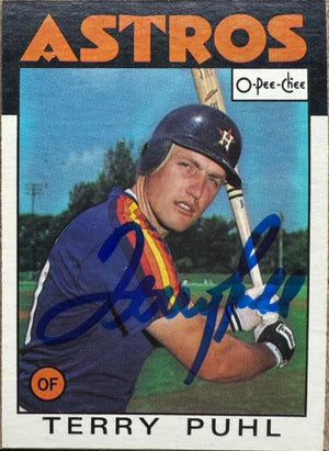 Terry Puhl Signed 1986 O-Pee-Chee Baseball Card - Houston Astros