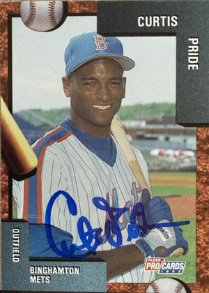 Curtis Pride Signed 1992 Fleer ProCards Baseball Card - Binghamton Mets