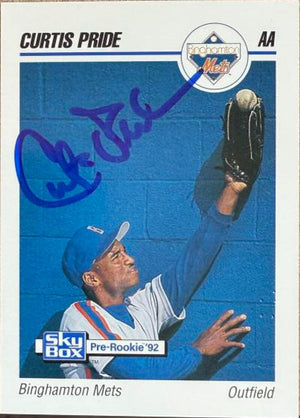 Curtis Pride Signed 1992 Skybox AA Baseball Card - Binghamton Mets