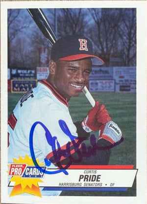 Curtis Pride Signed 1993 Fleer ProCards Baseball Card - Harrisburg Senators