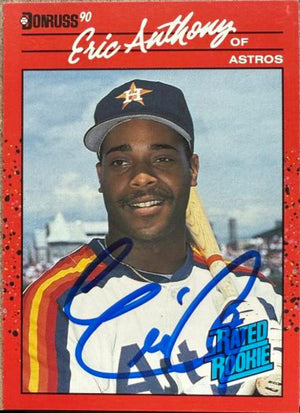 Eric Anthony Signed 1990 Donruss Baseball Card - Houston Astros #34 RR, RC
