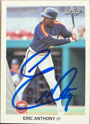 Eric Anthony Signed 1990 Leaf Baseball Card - Houston Astros #82 RC
