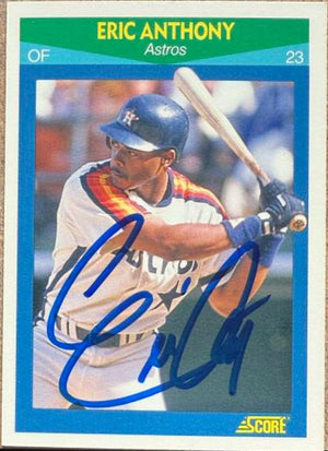 Eric Anthony Signed 1990 Score 100 Rising Stars Baseball Card - Houston Astros #45