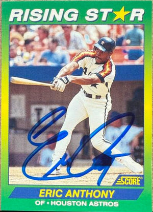 Eric Anthony Signed 1992 Score 100 Rising Stars Baseball Card - Houston Astros #8