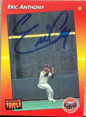 Eric Anthony Signed 1992 Triple Play Baseball Card - Houston Astros #18