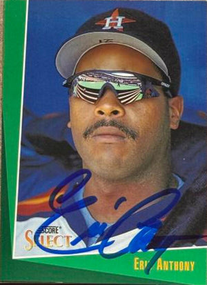 Eric Anthony Signed 1993 Score Select Baseball Card - Houston Astros #137