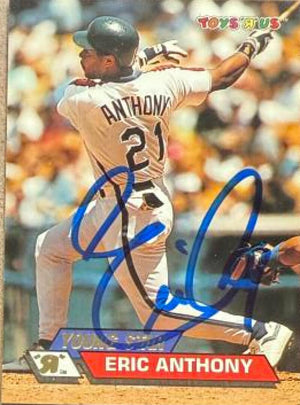 Eric Anthony Signed 1993 Stadium Club Toys "R" Us Baseball Card - Houston Astros #49