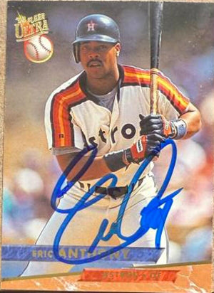 Eric Anthony Signed 1993 Fleer Ultra Baseball Card - Houston Astros #389