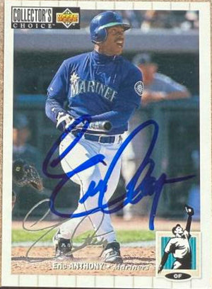Eric Anthony Signed 1994 Collector's Choice Silver Signature Baseball Card  - Seattle Mariners #411