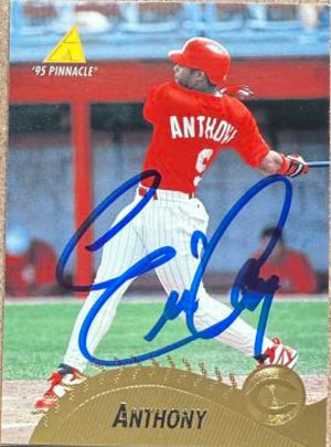 Eric Anthony Signed 1995 Pinnacle Baseball Card - Cincinnati Reds #306