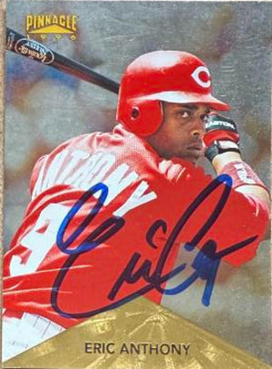 Eric Anthony Signed 1996 Pinnacle Foil Baseball Card - Cincinnati Reds #287