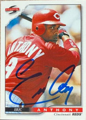 Eric Anthony Signed 1996 Score Baseball Card - Cincinnati Reds #415