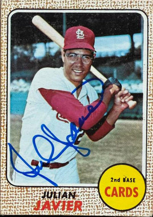 Julian Javier Signed 1968 Topps Baseball Card - St Louis Cardinals