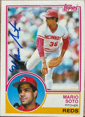 マリオ・ソト直筆サイン入り1983年トプスの野球カード - シンシナティ・レッズ