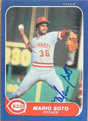Mario Soto Signed 1986 Fleer Baseball Card - Cincinnati Reds