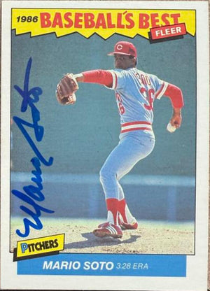 Mario Soto Signed 1986 Fleer Baseball's Best Baseball Card - Cincinnati Reds