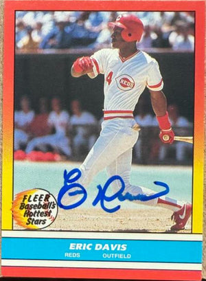 Eric Davis Signed 1988 Fleer Baseball's Hottest Stars Baseball Card - Cincinnati Reds #8