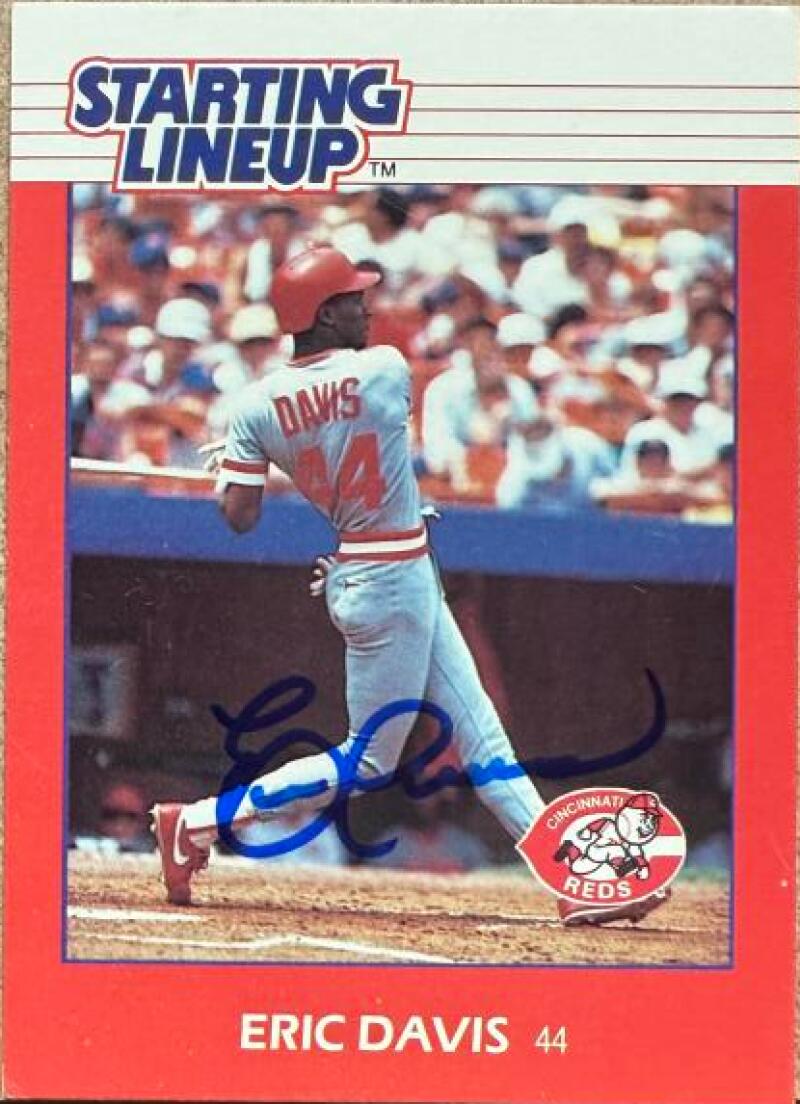 Eric Davis Signed 1988 Kenner Starting Lineup Cards Baseball Card - Cincinnati Reds #3397102020