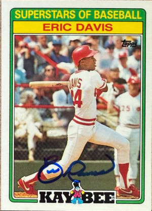 Eric Davis Signed 1988 Topps Kay-Bee Superstars Baseball Card - Cincinnati Reds #7