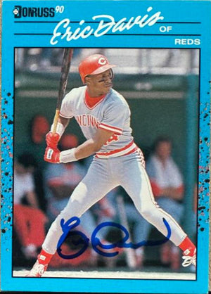 Eric Davis Signed 1990 Donruss Best of the NL Baseball Card - Cincinnati Reds #1