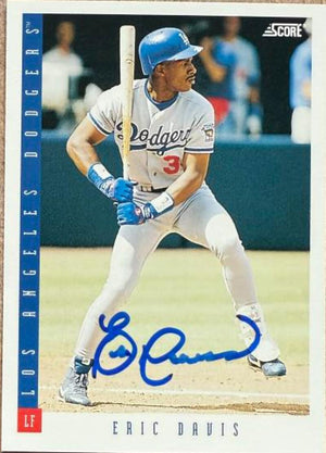 Eric Davis Signed 1993 Score Baseball Card - Los Angeles Dodgers #570