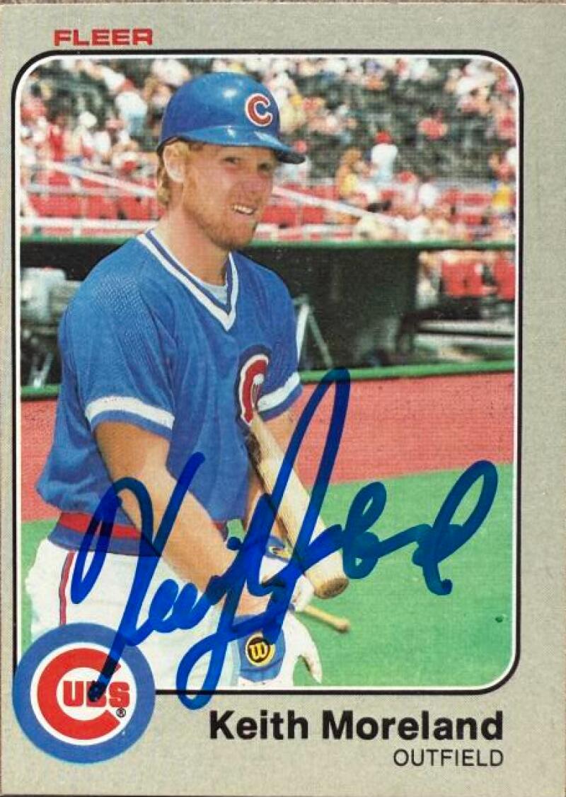Keith Moreland Signed 1983 Fleer Baseball Card - Chicago Cubs #503