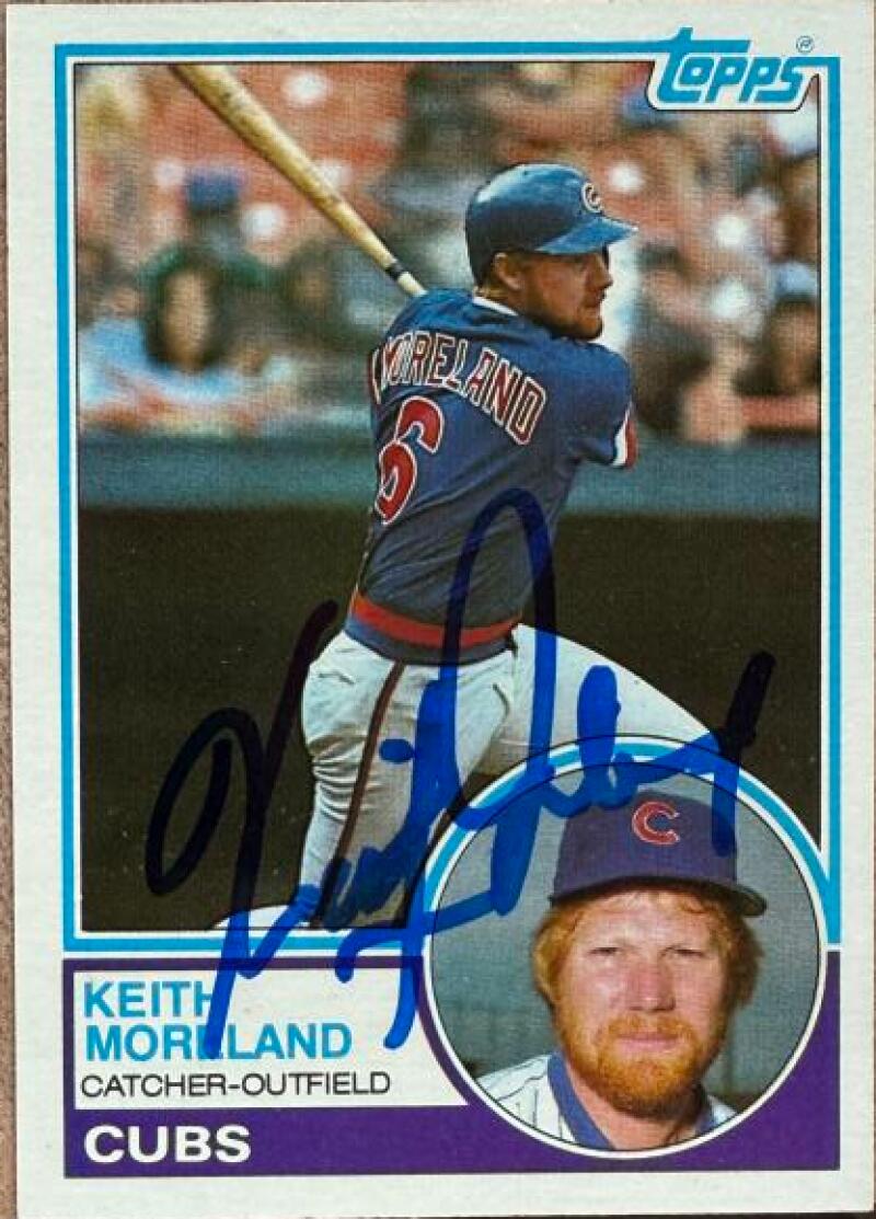 Keith Moreland Signed 1983 Topps Baseball Card - Chicago Cubs #619