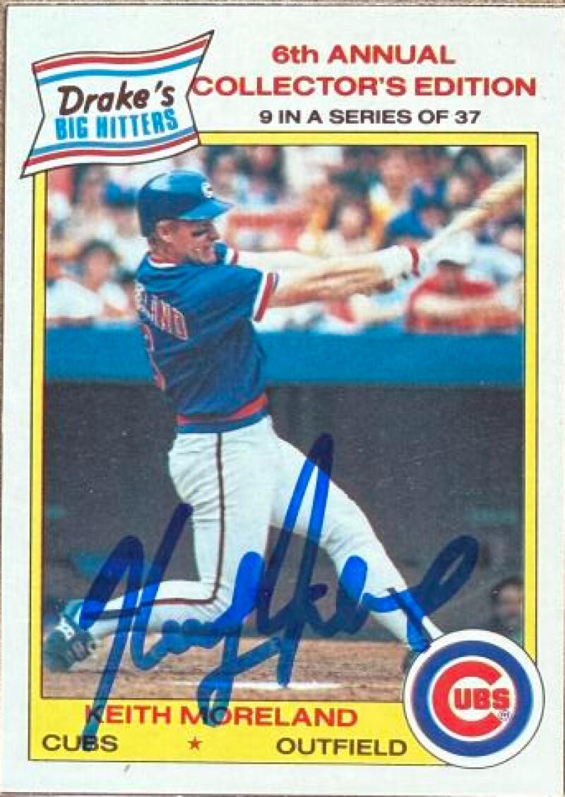 Keith Moreland Signed 1986 Drake's Big Hitters / Super Pitchers Baseball Card - Chicago Cubs #9