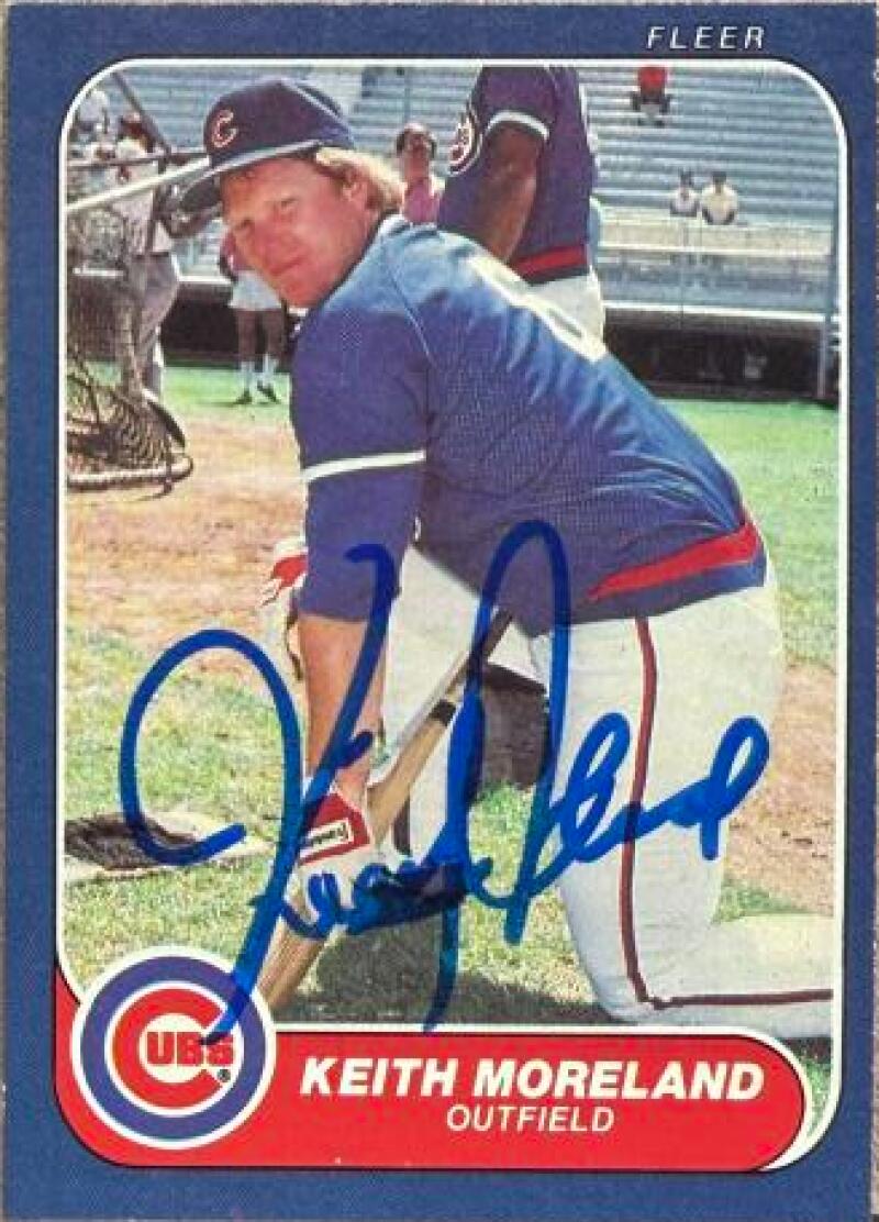 Keith Moreland Signed 1986 Fleer Baseball Card - Chicago Cubs #375